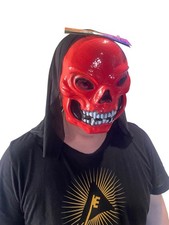 Mask Red Skull NEW Halloween Breathable Plastic Costume Grim Reaper Horror Face