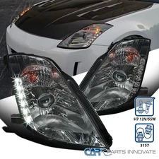 Fits 03-05 350Z Z33 Fairlady SMD LED Strip Smoke Projector Headlights L+R