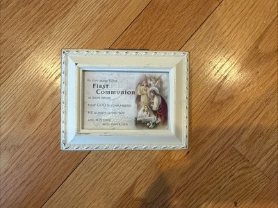 Vintage Cottage Garden First Communion Jewelry Box Woodgrain Rope Trim