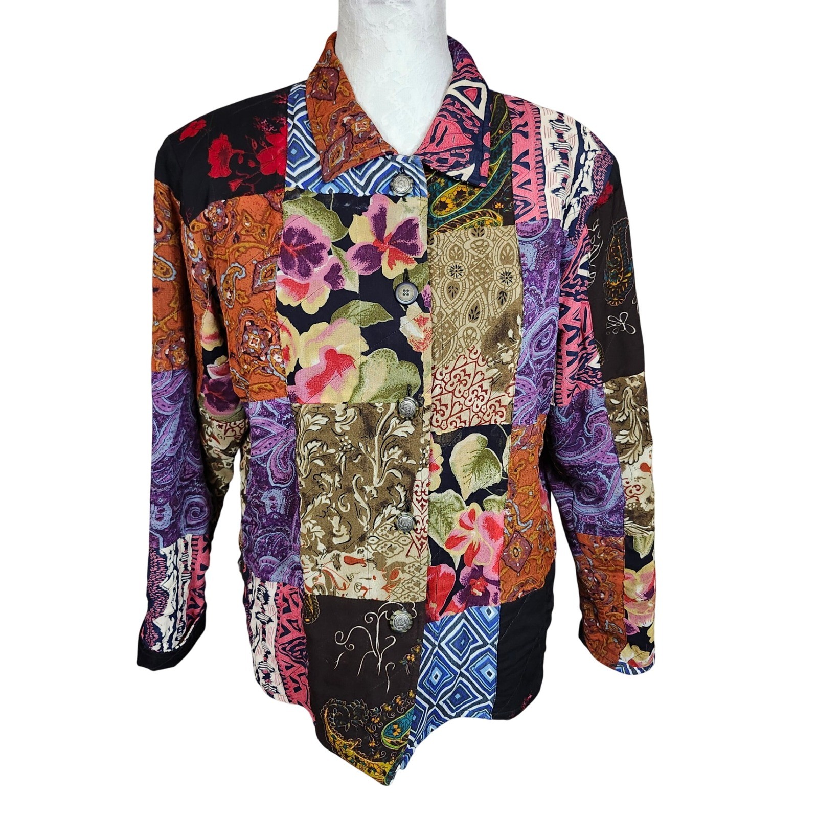 Vintage First Vision by Shirin Patchwork Jacket W… - image 1