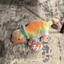 Ty Beanie Babies Rainbow Chameleon Plush 1997 with Tag MINT RARE