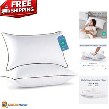 Queen Bed Pillows 2-Pack: Firm Resilient, Perfect for Side and Back Sleepers