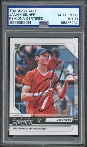2024 Panini Instant #JS-1 Jannik Sinner Signed World No. 1 Rookie PSA AUTO RC