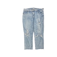 Old Navy Boyfriend Mid Rise Distressed Raw Hem Women's size 12 Blue Denim jeans