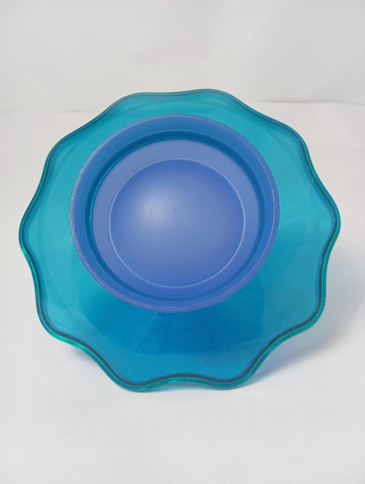 Tupperware Servierschüssel Modern Blau Kunststoff Schüssel Salatschüssel - Bild 3 von 4