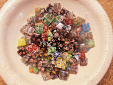 Millefiori Glasperlen Konvolut II Mix bunte Mischung Herzen Rechtecke rund 80 g