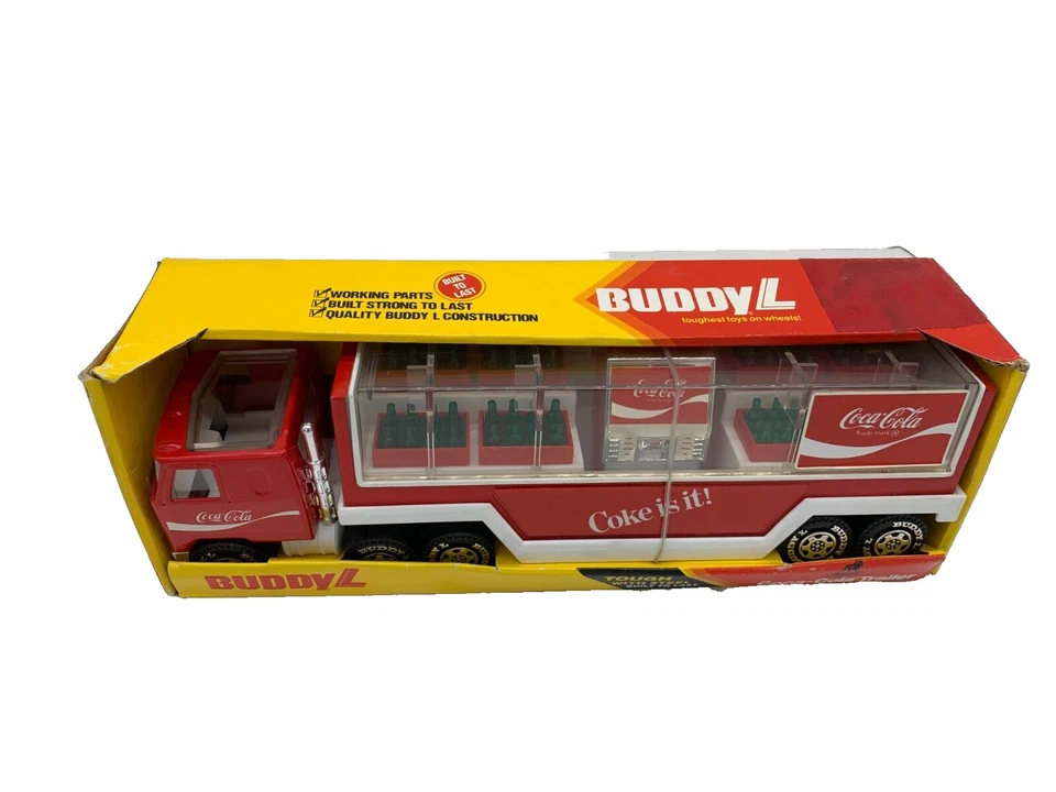 1983 年 Buddy L Mack 可口可乐拖拉机和拖车压钢和塑料 — 第 2/4 张图片