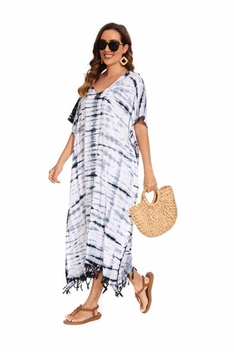 Beautybatik Hippie Tie Dye Kaftan Loungewear Maxi Plus Size Long Dress XL to 4X - Picture 113 of 176