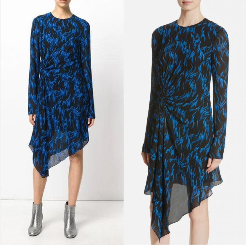 SAINT LAURENT ABITO "STAMPA FIAMMA" BLU NERO $3.250 (FOLLEMENTE LUSINGHIERO!) F40