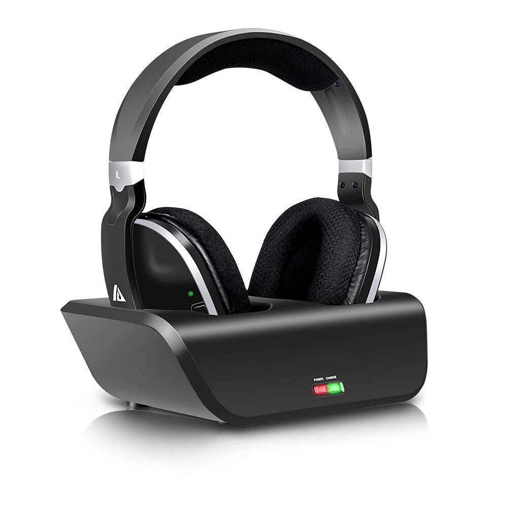 Wireless Over-Ear TV Headphones with Charging Dock for Clear Audio
