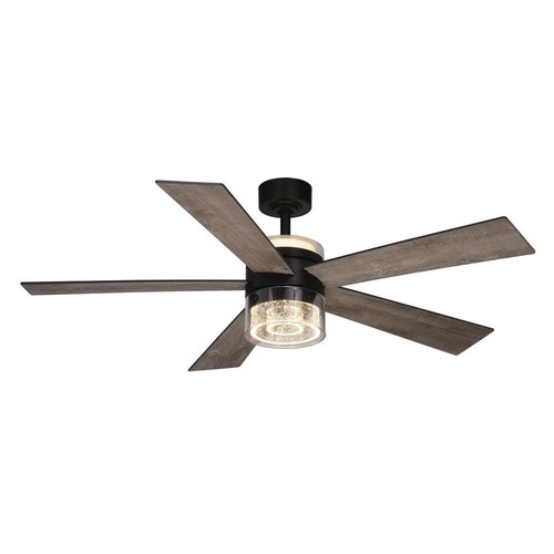 52" New Bronze Indoor Remote Integrated LED Ceiling Fan Clear Acrylic Shade - Picture 17 of 17