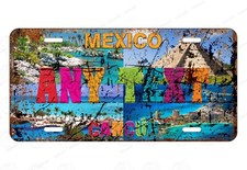 Cancun Mexico Vintage Retro Rustic Personalize Custom License Plate Car ATV Bike