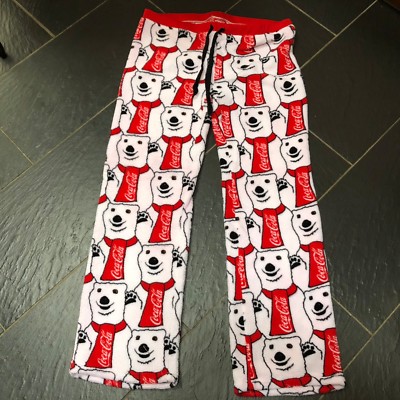 COCA COLA LADIES RED WHITE POLAR BEAR FLEECE PYJAMA BOTTOMS