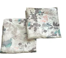 West Elm Belgian Linen  Watercolor garden Floral Euro Shams Set Of 2
