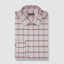  55 Van Heusen Mens Red Regular-Fit Stain Shield Dress Shirt Size 16-16.5 34/35