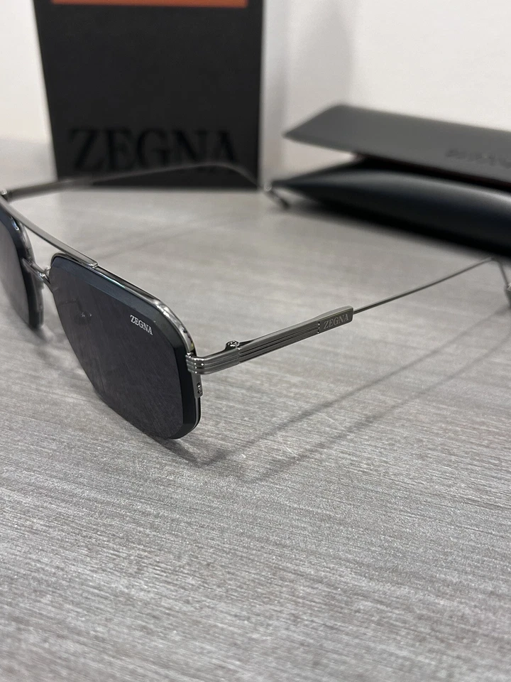 Ermenegildo Zegna Men’s Sunglasses Gray Lenses Metal 56mm Luxury EZ0228 - Image 3 of 4