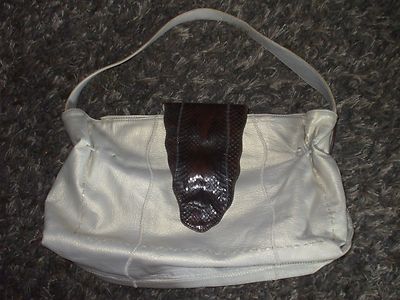 CHI by Falchi gold metallic textured leather snake shoulder bag hobo boho # 403