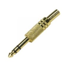 Lot100 1/4"Stereo Male Plug gold Audio/Mic/PA Cable End/Terminator 6.35mm gG