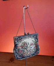Vintage Tapestry Handbag Floral Landscape Silk Chain Strap Small Evening Bag