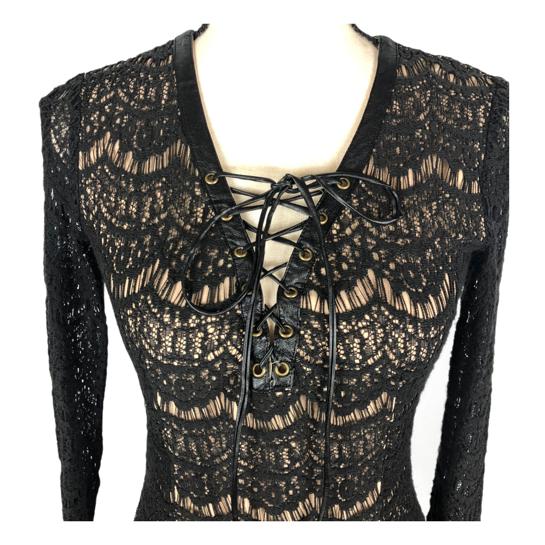 DO + BE Black Laced Up Lace Dress Size: S | eBay