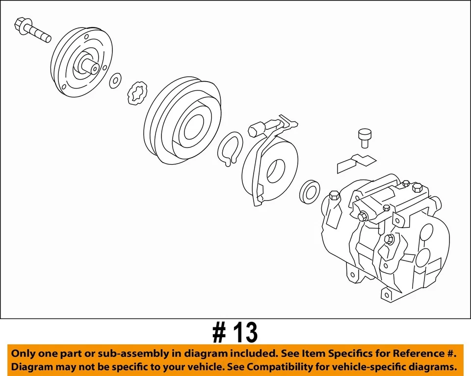 Б/у компрессор кондиционера подходит: 2011 Kia Sorento 3,5 класса A - Изображение 4 из 4