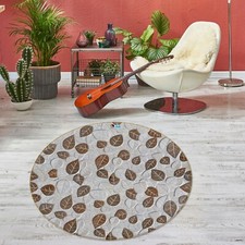 3D Grey Brown Leaves O11518 Game Rug Mat Elegant Photo Carpet Mat Fay