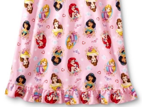 Disney PRINCESS Nightgown Girl's size 8 NeW Soft Warm Flannel Pjs Gown Pajamas - Picture 3 of 5