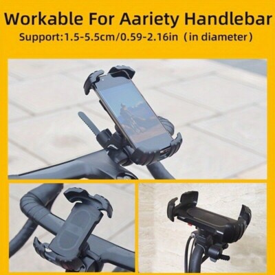 Motorcycle Phone Mount Auto Lock 100mph Military Anti-Shake Bike Phone  Holder