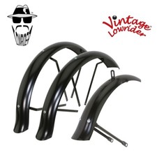 Vintage Lowrider 20" Flared Ducktail Standard Trike Hollow Hub Black Fender Set