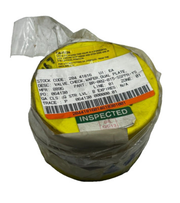 GOODWIN DUAL PLATE WAFER CHECK VALVE BR-002-015-SSPPR-YS, WAFER, DUAL PLATE  
