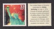 U.S. BICENTENNIAL 1976 - STATUE OF LIBERTY - U.S. POSTAGE STAMP - MINT CONDITION