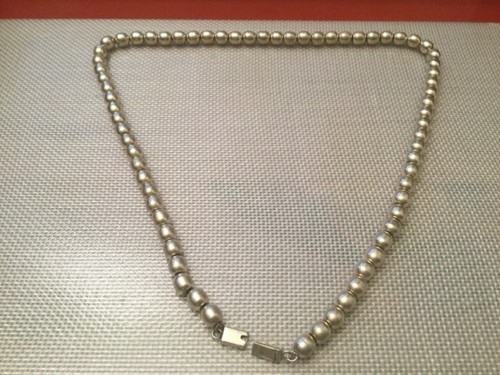Vintage Taxco Mexiko Sterlingsilber Kugel Perlen Halskette 24 1/2 Zoll - Bild 7 von 8