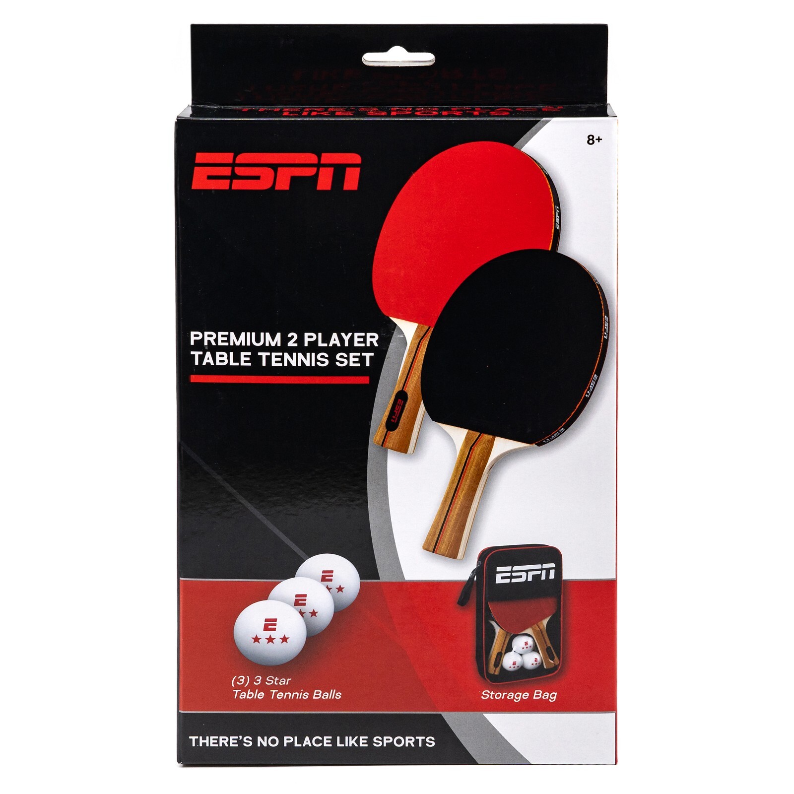 ESPN Ping Pong Paddles and 3 Star Ping Pong Balls with Travel Case