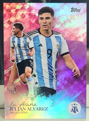 Topps Argentina World Cup Champions 2022 Julian Alvarez RED RC /25