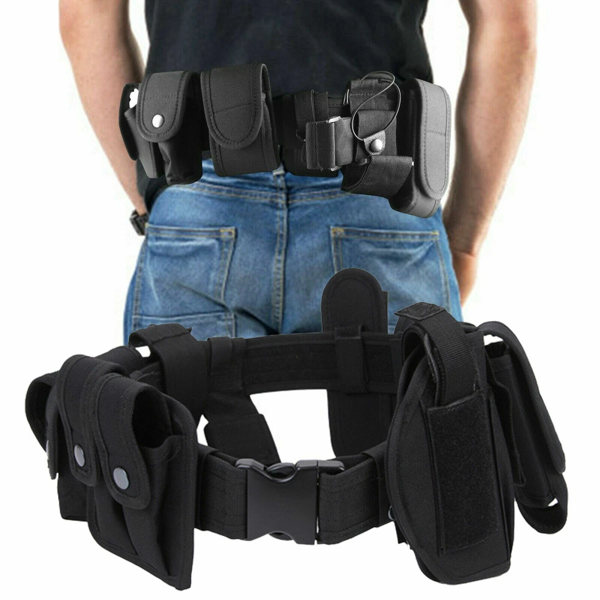 Tactical Police Security Guard Duty Belt Nylon Utility Kit Pouch