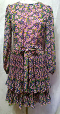 New BODEN Size 4 PLISSE Mini-Dress Semi-Fitted Lined Lightweight PINK Floral