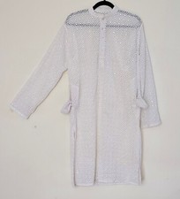 New White Chikenkari Men Kurta / Panjabi Hand Embroidered Size 42'