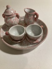 Children  s tea set pink and white