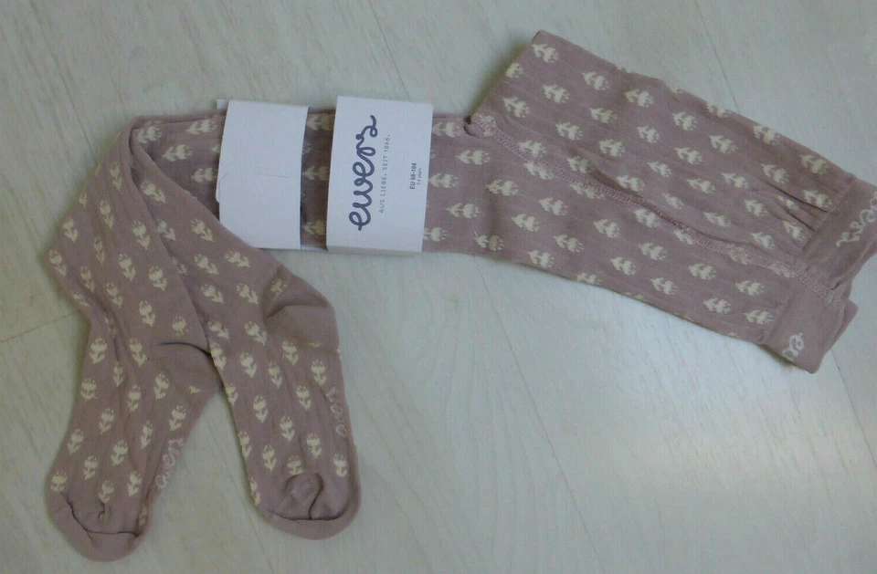 ewers Strumpfhose, wildrose uni oder hellrosa mit Blumen mit leichter Rippe. NEU - Bild 2 von 4