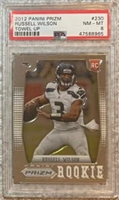 2012 PANINI PRIZM RUSSELL WILSON RC #230~SP VARIATION TOWEL UP~PSA 8~MINT SLAB!!