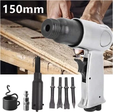 Quick Change Air Hammer 6" Stroke Pneumatic Super Duty +Chisel + Descaler Needle