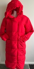 Bonprix Padded Long Winter Coat Red Hooded * Choose Your Size*