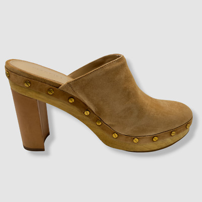 $395 Veronica Beard Women's Brown Grita Clogs Heels Sandals Shoes Size US 10.5