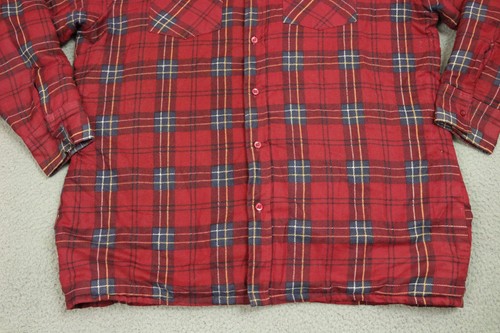 Wrangler Jacket Men's Size XL Button Up Plaid Western Quilted Lined Shacket - Picture 5 of 14