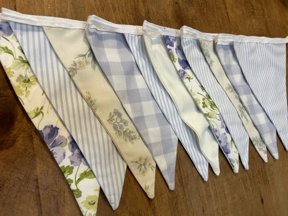 10 m tela bunting (£1.50 m) azul bunting, azul polvoriento bunting, boda bunting Foto 2 de 4