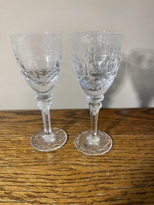 Pair Of Gallia Crystal Stemware by Rogaska Cordial Glasses 5''