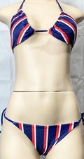 Brand New 2-Piece Bikini Swim Suit Blue Red White Size L