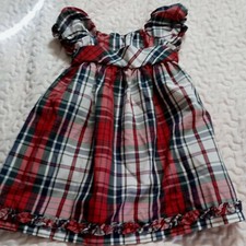 Infant Girls Chaps Dress Red/Multicolor Plaid Size 24 Months  , layered, Beautfl