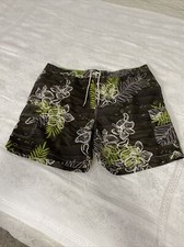 Caribbean Joe Swim Trunks Shorts Tropical Lined Cargo Pockets XL Mens