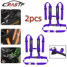For CanAm X3 YXZ UTV Purple Pair of 4 Point Harness Racing Seat Belt 2" Padding